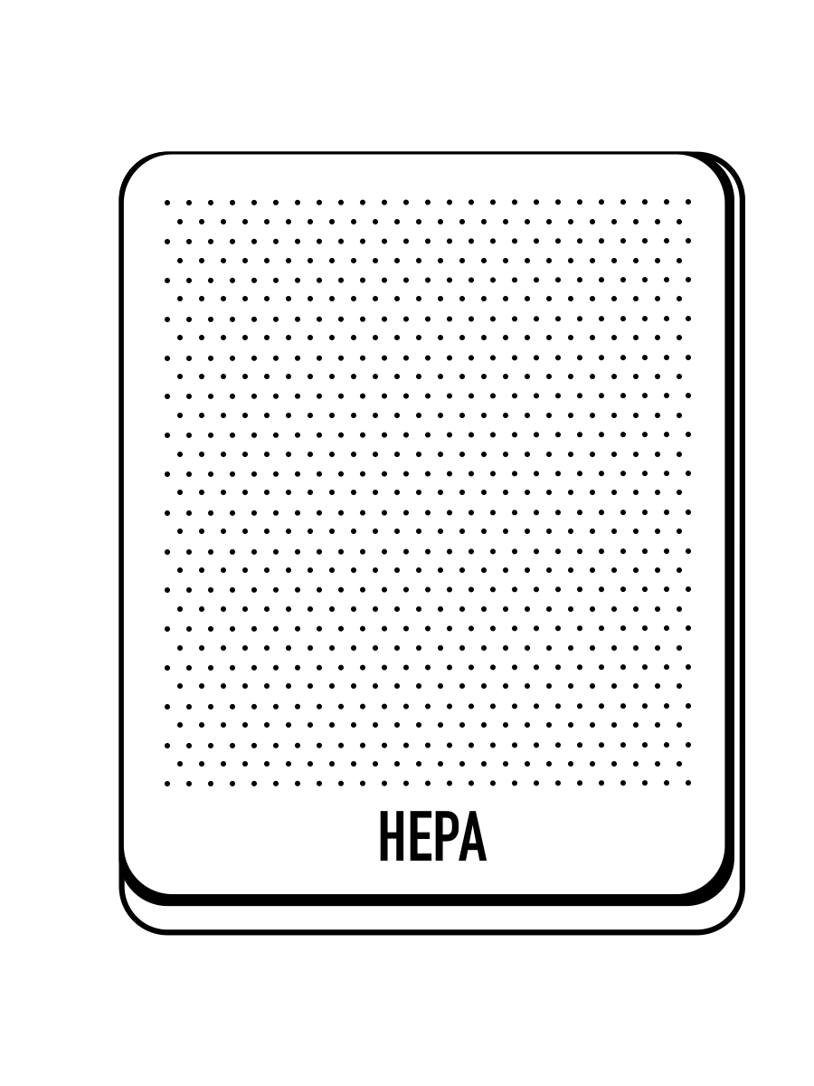Circular pleated HEPA filter cartridge removed from an air purifier